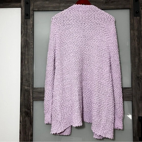 Zenana Falling for You Open Front Popcorn Cardigan Women's XL Lilac Purple - Picture 2 of 6